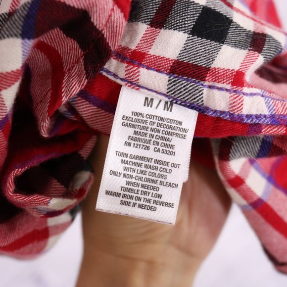 2/$20 Aeropostale 100% cotton red plaid shirt b5 - Picture 5 of 6